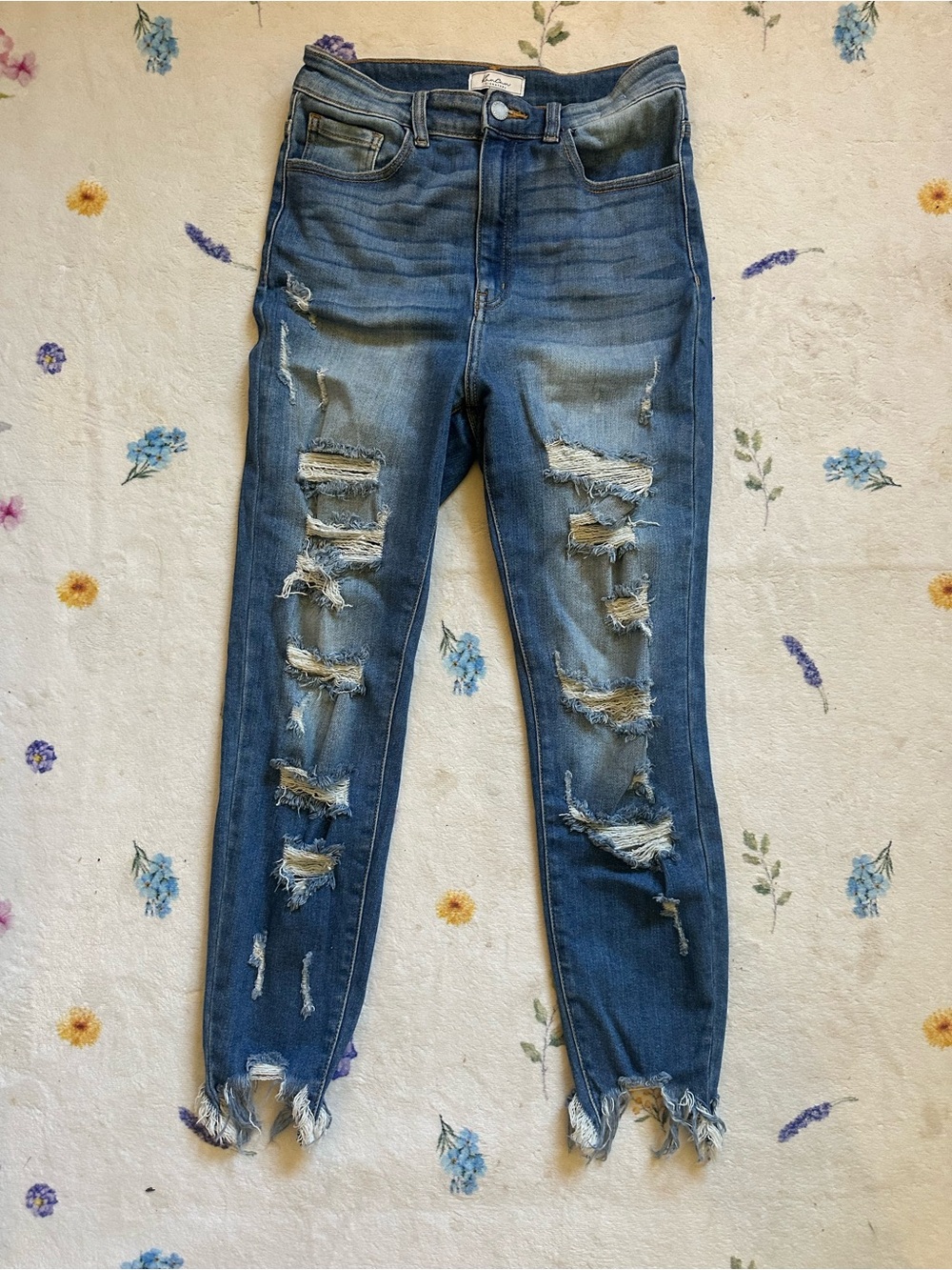 KanCan Distressed Dark Blue Skinny Jeans